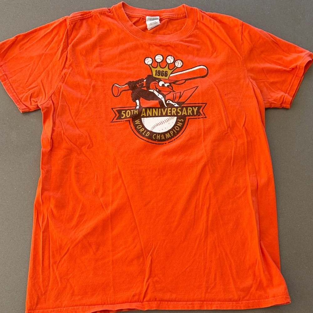 Orioles Gildan Orange 50th Anniversary Short Sleeve Tee